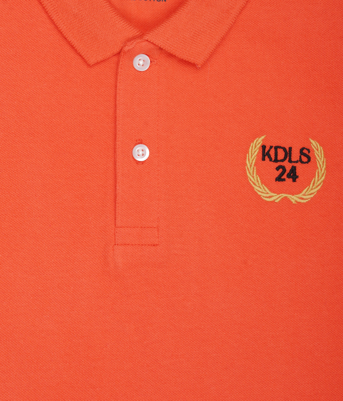 Kids' Coral Cotton Rich Collar T-Shirts with Embroidery.