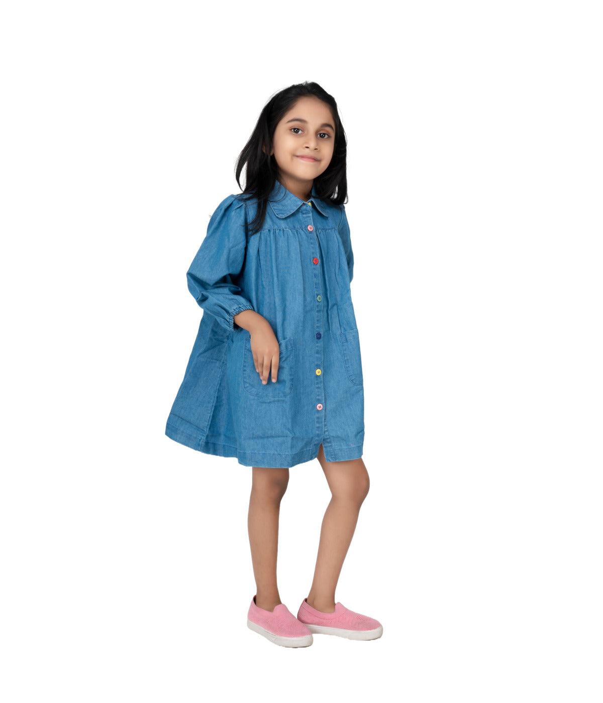 Kidilisious - Blue Denim Frock - Stylish Charm for Your Little Princess!