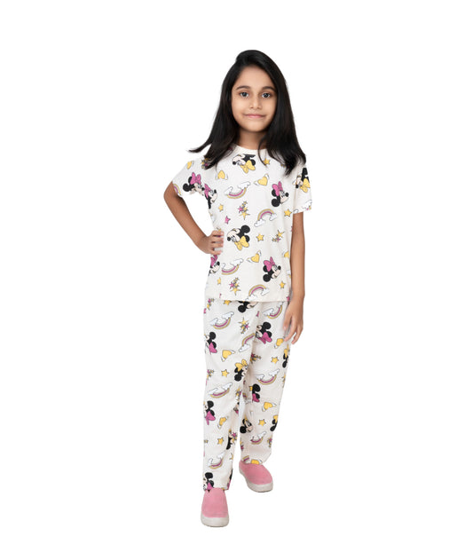 Kidilisious Cotton Rich Girls Pyjama Set in Sand - Sweet Dreams in Style!