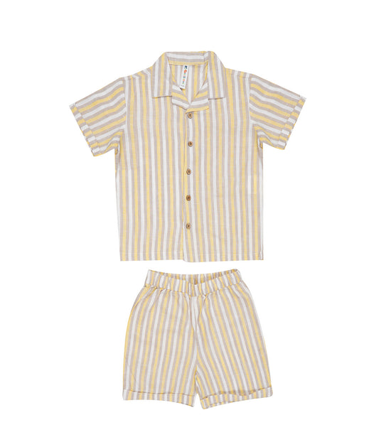 Kidislious Kidswear Yellow Stripes Coord Set