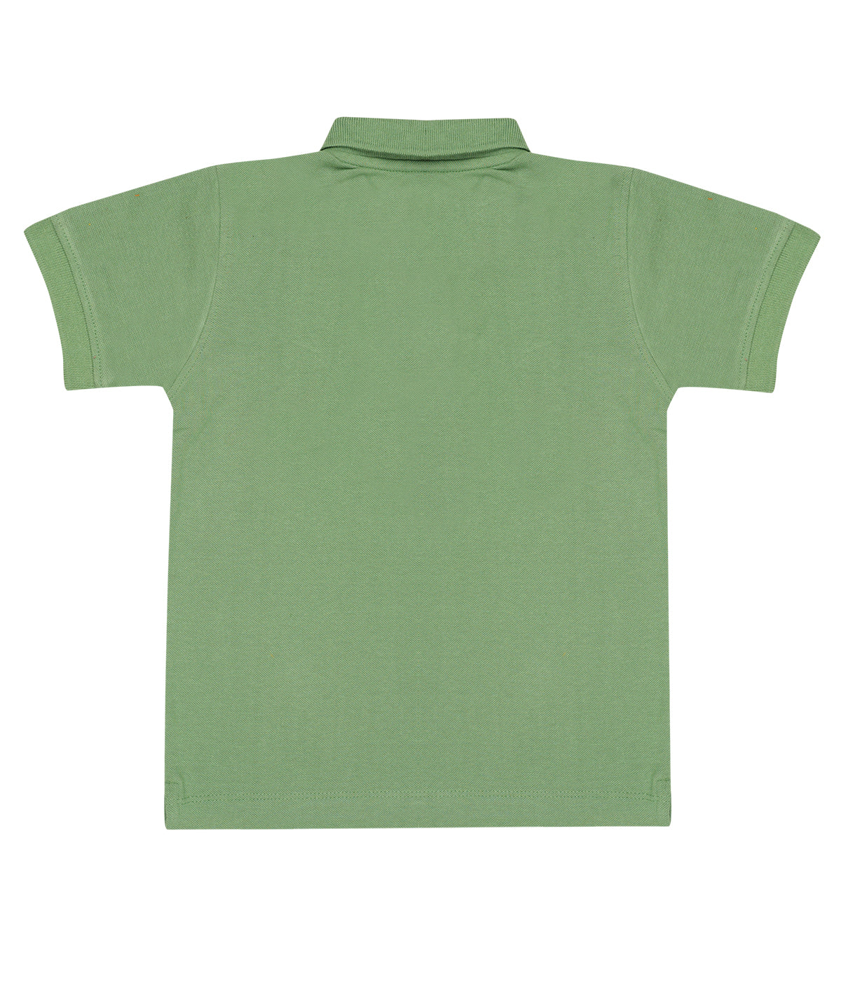 Kids' Green Cotton Rich Collar T-Shirts with Embroidery - Nature-Inspired Style!