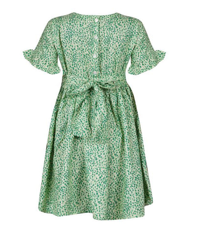 Garden Green: Girls' Rayon Dotted Frock