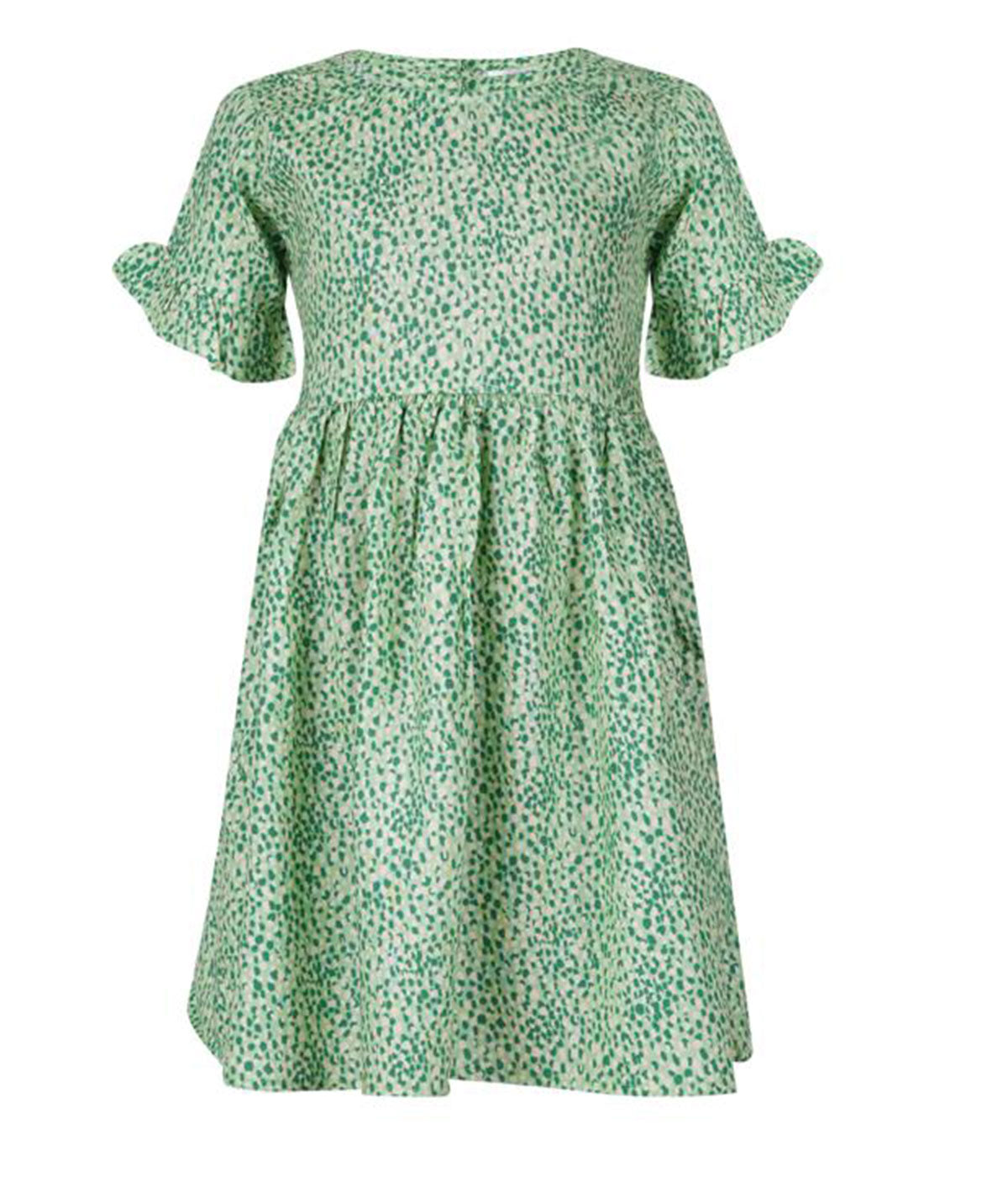 Garden Green: Girls' Rayon Dotted Frock