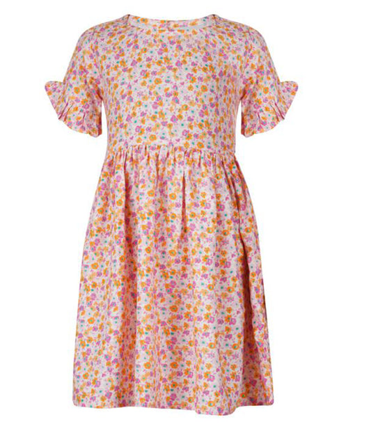 Pretty in Pink: Girls' Floral Rayon Frock