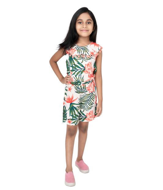 Kidilisious - Chic Rayon Beige Pink Girls' Jumpsuit