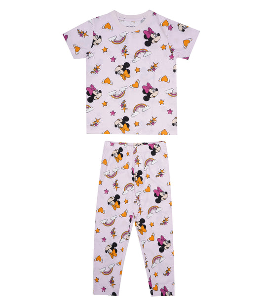 Kidilisious Cotton Rich Girls Pyjama Set in Pink - Dream in Disney Style!