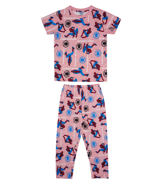 Kidilisious Cotton Rich Kids Pyjama Set in Pink - Sweet Dreams with Spidey!