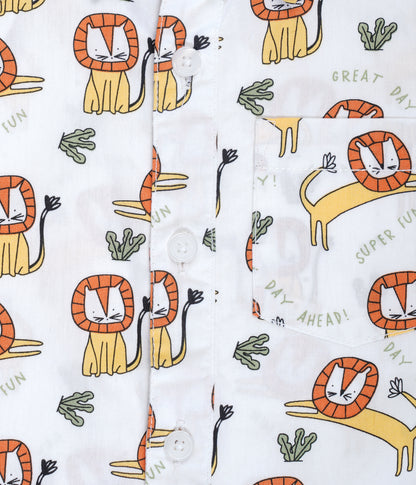 Roar into Summer with Kidislious' White Lion Shirts!