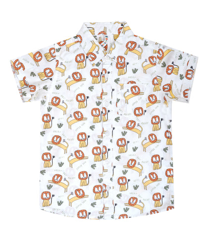 Roar into Summer with Kidislious' White Lion Shirts!